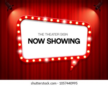 theater sign on curtain