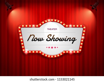 theater sign on curtain