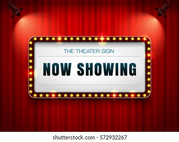 theater sign on curtain