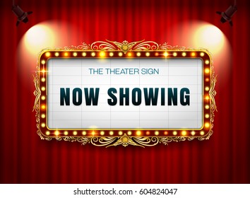 theater sign on curtain