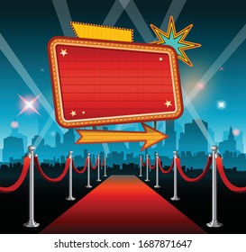 Theater sign red carpet hollywood banner film premiere