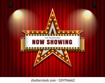 theater sign star shape on curtain