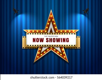 theater sign star shape on curtain