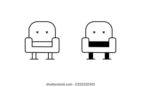 Theater Sofa icon design with white background stock illustration