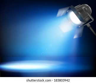 Theater spot lighting. Vector illustration.