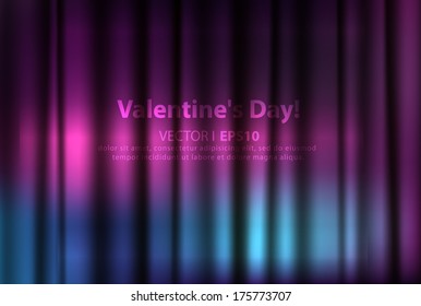 Theater stage with blue, pink, purple curtain. Vector EPS 10 illustration.
