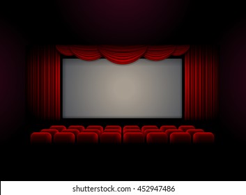 Theater stage curtain background Vector illustration