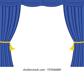 Blue Theatrical Curtain Design Vector Illustration Stock Vector ...