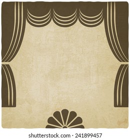 theater stage with curtains old background - vector illustration. eps 10