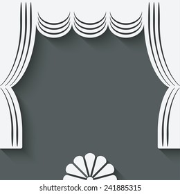 theater stage with curtains - vector illustration. eps 10