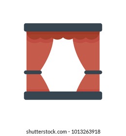 theater stage icon flat