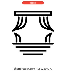 theater stage icon isolated sign symbol vector illustration - high quality black style vector icons
