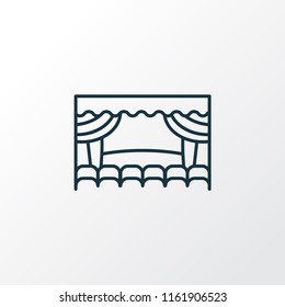 Theater Stage Icon Line Symbol. Premium Quality Isolated Scene Element In Trendy Style.