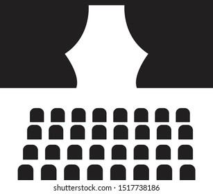 theater stage icon on white background. flat style. theater curtain icon for your web site design, logo, app, UI. cinema symbol. theater stage sign. 