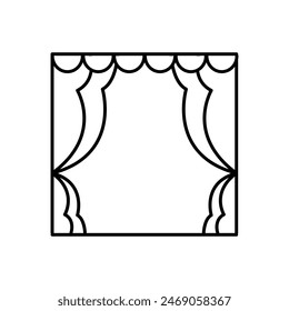 Theater stage line icon. vector simple flat illustration for web and app on white background..eps