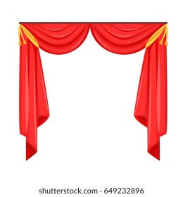 Theater stage with red curtain vector Illustration