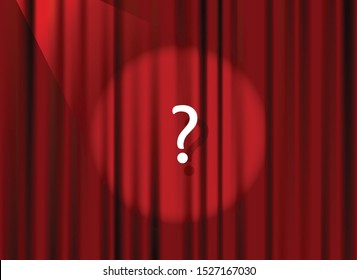 Theater stage vector red heavy curtain template illustration.