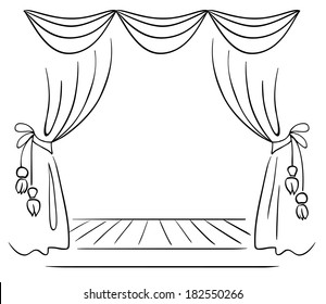 Theater stage vector sketch