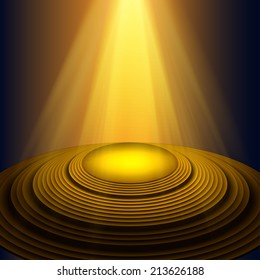 Theater stage with yellow spotlights  vector
