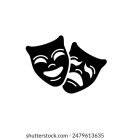 theater, theatrical masks - vector icon	