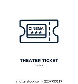 theater ticket icon from cinema collection. Thin linear theater ticket, entertainment, ticket outline icon isolated on white background. Line vector theater ticket sign, symbol for web and mobile