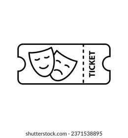 theater ticket icon vector  retro sign