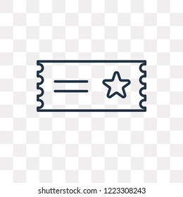 Theater ticket vector outline icon isolated on transparent background, high quality linear Theater ticket transparency concept can be used web and mobile