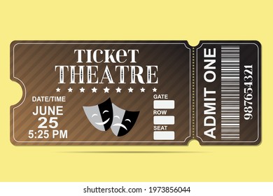Theater tickets in modern style. Admission tickets isolated on white background. Vector illustaration