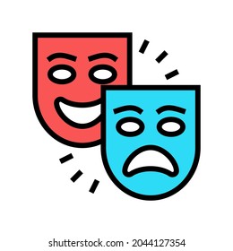 theater tragedy and comedy color icon vector. theater tragedy and comedy sign. isolated symbol illustration