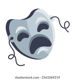 theater tragedy mask isolated icon