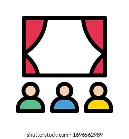 theater vector flat color icon 