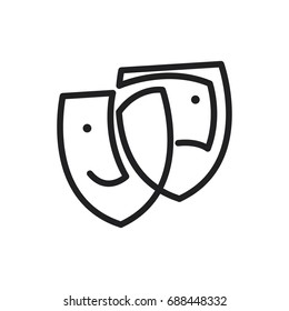 Theater vector icon. One line style