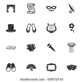theater vector icons for user interface design