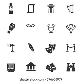 theater vector icons for user interface design