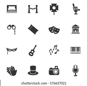 theater vector icons for user interface design