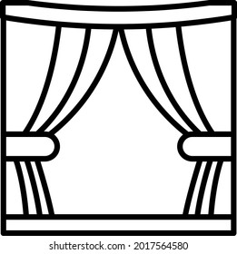 Theater Vector Line Icon Design
