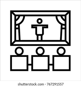 Theater vector outline icon