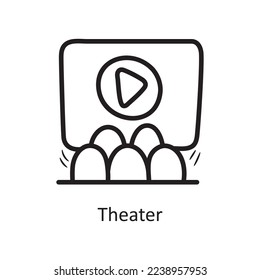 Theater vector outline Icon Design illustration. Entertainment Symbol on White background EPS 10 File