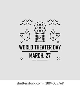 Theater vintage illustration  Easy to edit and vector file   Can use for your creative content  Especially about world theater day campaign in this march 