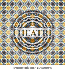 Theatre arabic style emblem. Arabesque decoration.