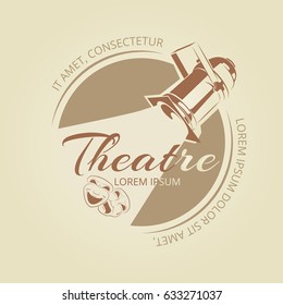 Theatre banner design - art badge with theatre masks