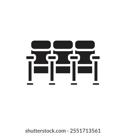 Theatre Chair Filled Icon Vector Illustration