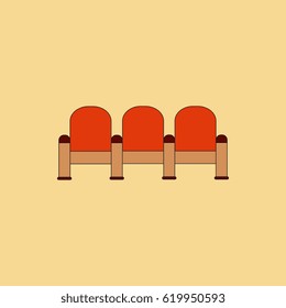 theatre chairs. Vector illustration in flat style Movie seats
