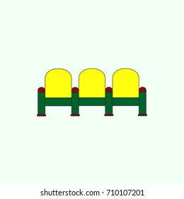 theatre chairs. Vector illustration in flat style Movie seats