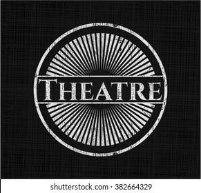 Theatre chalk emblem, retro style, chalk or chalkboard texture