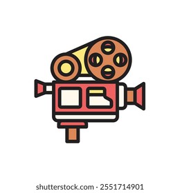 Theatre Cinema Projector Icon Vector Illustration