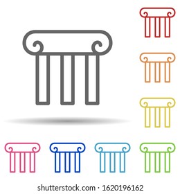 Theatre column in multi color style icon. Simple thin line, outline vector of theatre icons for ui and ux, website or mobile application