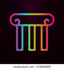 Columna de teatro icono nolan Línea delgada simple, contorno vector de iconos de teatro para ui y ux, sitio web o aplicación móvil