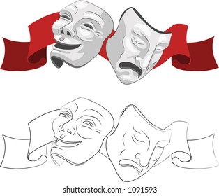 Theatre comedy and tragedy masks.