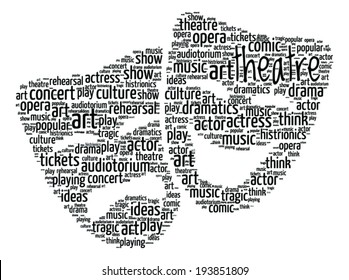 Theatre Concept - Comedy and Drama Masks Word Cloud